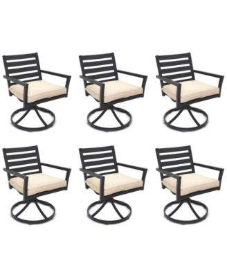 Набор вращающихся кресел Astaire Outdoor из 6 предметов, созданный для Macy's straw natural