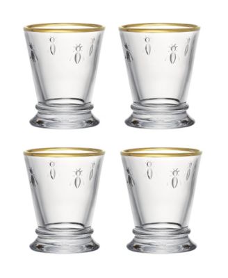 Пчелиный наполеон в золотой оправе от La Rochère, 10 унций Стакан, набор из 4 штук