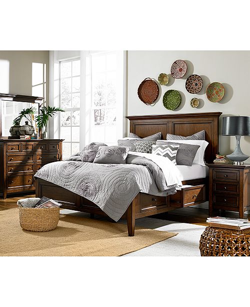 Furniture Matteo Storage Platform Bedroom 3 Piece Bedroom Set Created For Macy S Queen Bed Dresser And Nightstand Reviews Furniture Macy S