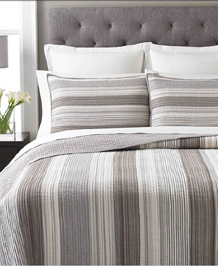 Martha Stewart Collection 100 Cotton Garrison Stripe Neutral Standard