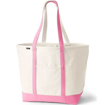 Холщовая сумка-тотализатор Lands'End Extra Large с 5 карманами и открытым верхом на длинной ручке