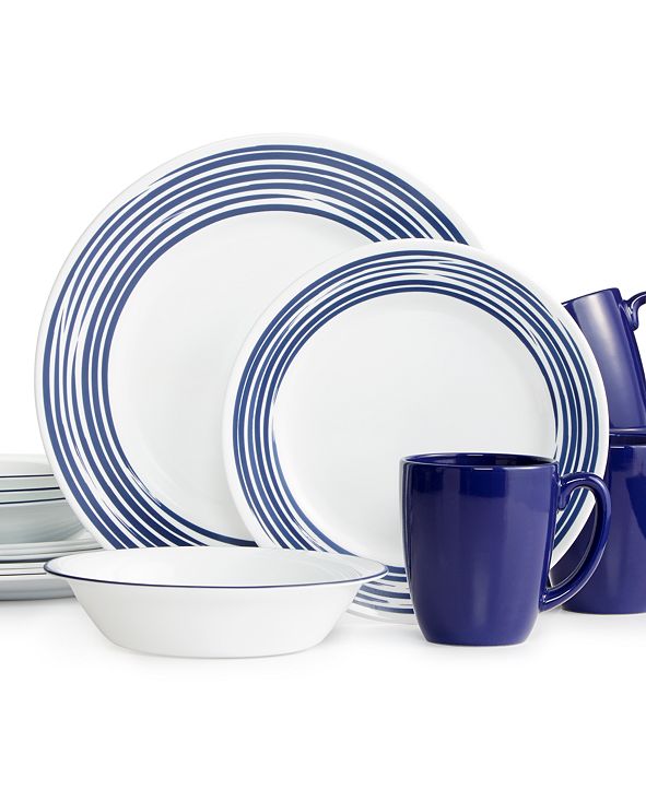 Corelle Brushed Cobalt Blue 16Pc. Dinnerware Set, Service for 4