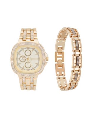 Подарочный набор мужских часов-браслетов с кристаллами American Exchange 46 мм