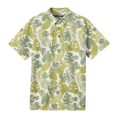 Мужское поло в ботаническом стиле цвета горного хаки