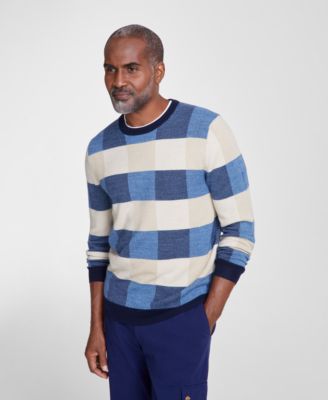 Мужской свитер с круглым вырезом из мериноса в фактурную клетку Club Room созданный для Macys 15990₽