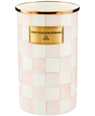 Эмалированный стальной держатель для посуды Mackenzie-Childs в розовую клетку