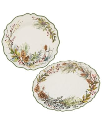Сертифицированный международный набор меламиновых тарелок Winters Forest из 2 предметов