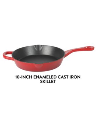 Мультиварка 10-дюймовая эмалированная чугунная сковорода - Красный градиент
