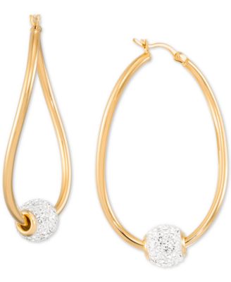 Серьги Macy's Crystal Ball Figure Eight, позолота 14k