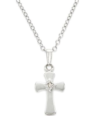 Diamond Accent Cross Pendant Necklace 