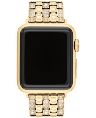 Женские золотые часы COACH из нержавеющей стали с кристаллами на ремешке Apple Watch 38 мм, 40 мм, 41 мм