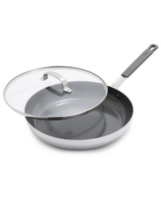 Сковорода GreenPan X Bobby Flay с антипригарным покрытием из нержавеющей стали, 12 дюймов, с крышкой