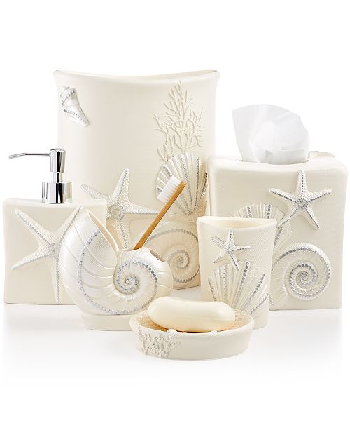 Avanti Bath Sequin Shells Accessories Collection Reviews Bathroom Accessories Bed Bath Macy S