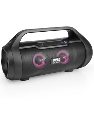Портативная Bluetooth-колонка BoomBox Pyle со встроенной RGB-подсветкой и FM-радио, черная мощностью 500 Вт