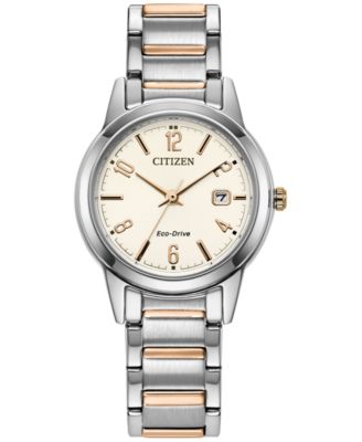 Женские двухцветные часы Citizen Eco-Drive с браслетом из нержавеющей стали диаметром 29 мм