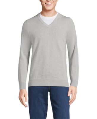 Свитер из тонкого хлопка с V-образным вырезом Lands End Big - Tall 10490₽