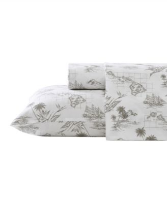 Комплект постельного белья Tommy Bahama Home из хлопка и перкаля, 4 предмета, King