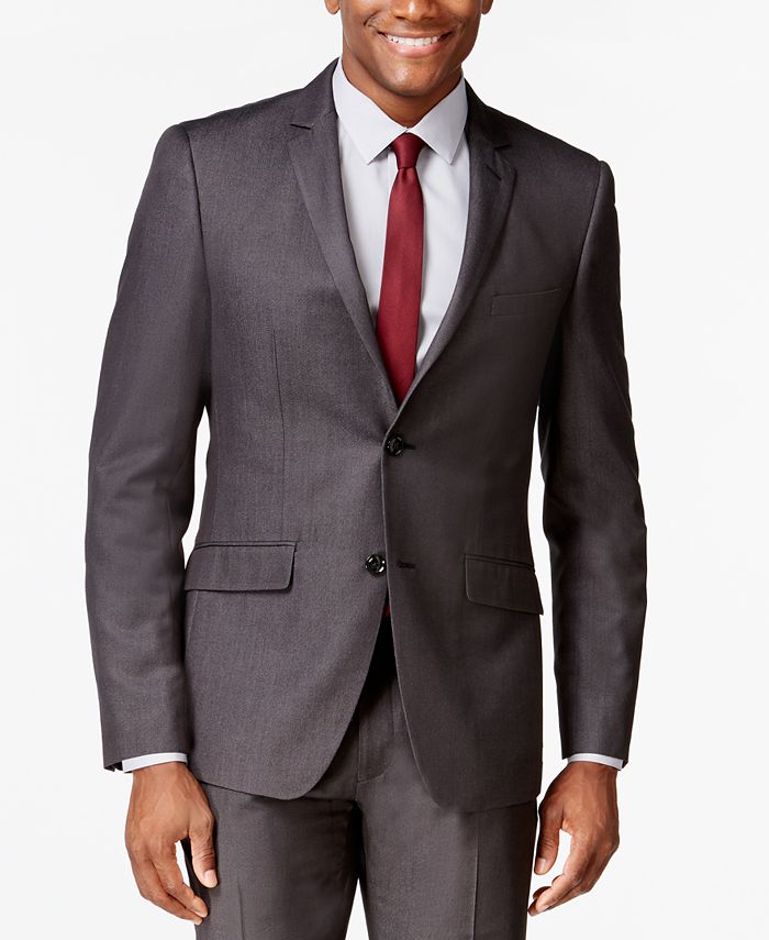 Perry Ellis Portfolio Charcoal Pindot Extra SlimFit Suit & Reviews