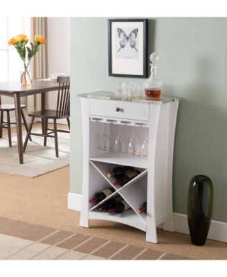 Барный шкаф Kings Brand Furniture Hiland для хранения вина с держателями бокалов и выдвижным ящиком