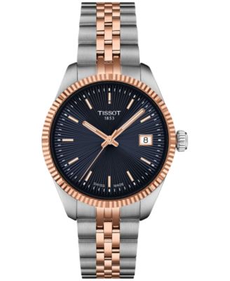 Женские швейцарские часы Tissot Ballade с двухцветным браслетом из нержавеющей стали 34 мм