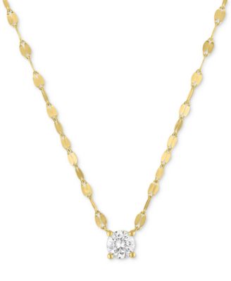 Бриллиантовое колье Forever Grown Diamonds с бриллиантами, выращенными в лаборатории (1/4 карата по весу) из чистого серебра или позолоченного серебра 14 карат, удлинитель желтого цвета 16 дюймов + 2 дюйма