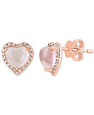 Серьги-гвоздики EFFY Rose Quartz в 14k розовом золоте
