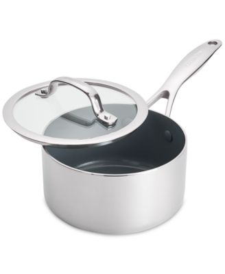 GreenPan Valencia Pro из нержавеющей стали 1,66-дюймовой толщины Кастрюля с крышкой