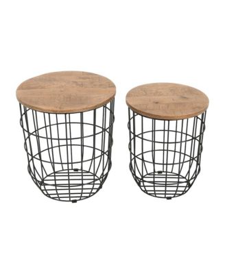 Встроенное хранилище Jofran Global Archive с корзинами из массива дерева и металла (комплект из 2-х