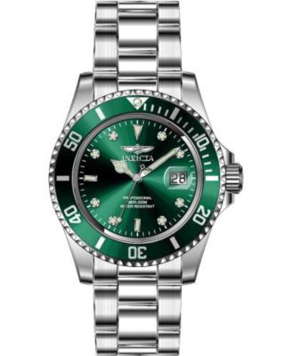 Мужские кварцевые часы Invicta 47355 Pro Diver с зеленым циферблатом и 3 стрелками
