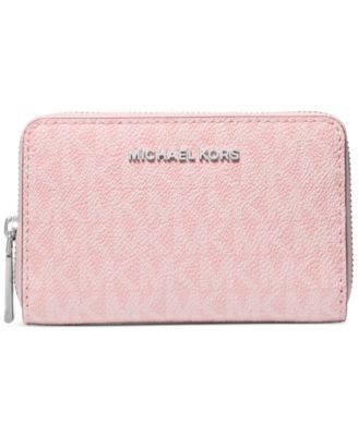 Футляр для карточек Michael Michael Kors с логотипом Jet Set на молнии розовый
