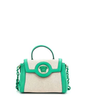 Бывшая в употреблении сумка Versace Medium La Medusa с верхней ручкой из кожи и холста