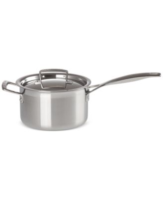 Классическая круглая кастрюля Le Creuset из нержавеющей стали с крышкой, 3 литра.