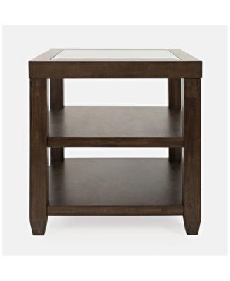 Журнальный столик Jofran Urban Icon с современной стеклянной инкрустацией и местом для хранения, цвет Мерло