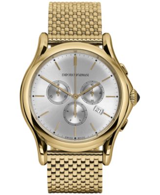 armani mens watch gold and silver