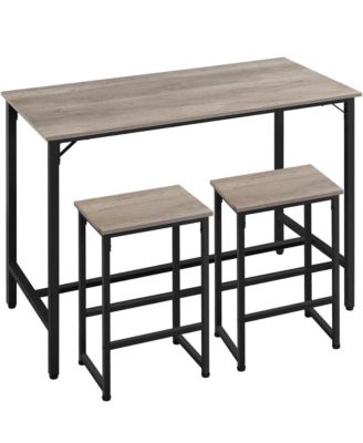 Промышленный стол-стойка Yaheetech высотой с 2 табуретами без спинок