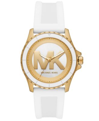 Женские силиконовые часы Michael Kors Everest с тремя стрелками белого цвета, 40 мм
