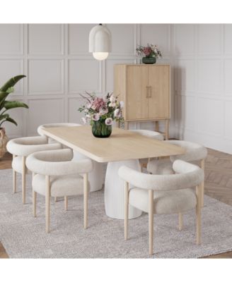 Lunare, 7 шт. Обеденный гарнитур (Прямоугольный стол и 6 стульев с откидной спинкой)