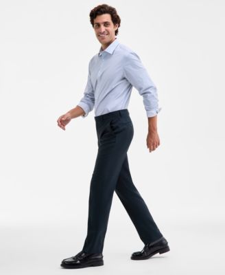 Мужские приталенные костюмные брюки из смесовой шерсти Calvin Klein