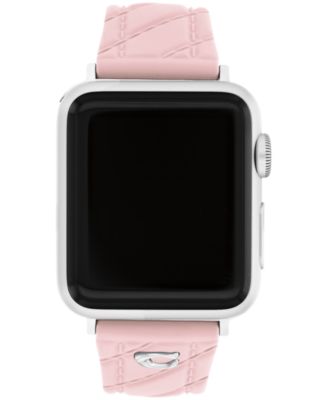 Женский стеганый розовый силиконовый ремешок для часов Apple Watch COACH 38мм, 40мм, 41мм