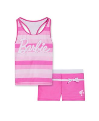 Спортивный костюм для девочек Барби UPF 50 +, топ-танкини и шорты для плавания, розовый