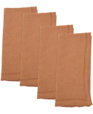 Льняные краевые салфетки для оверлока Saro Lifestyle с каменной обработкой, 20