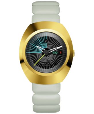 Rado Унисекс Швейцарские автоматические часы DiaStar Original x Tej Chauhan Special Edition с белым каучуковым ремешком 38 мм