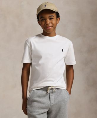 Футболка Polo Ralph Lauren из хлопкового джерси с круглым вырезом для мальчиков 8-20 лет, белая