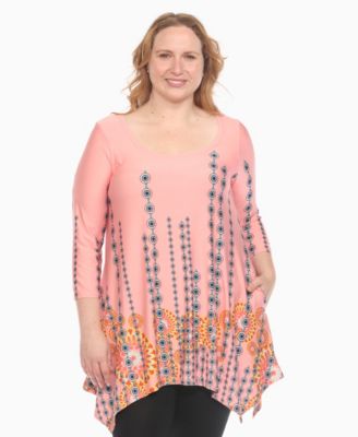 Распашной топ с обтекаемым подолом и принтом White Mark Plus Size
