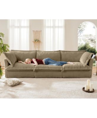 Streamdale Furniture Верблюжий вельветовый 3-местный диван с чехлом