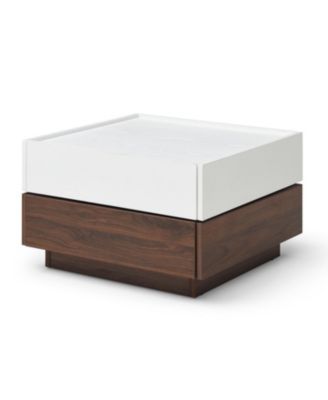 Вращающийся журнальный столик Streamdale Furniture с 2 выдвижными ящиками, 2-ярусное хранилище, квадратная столешница коричневого цвета