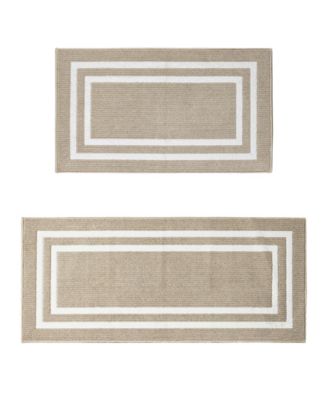 Двухслойный бордюр Nautica с ворсом, 2 шт. Набор ковриков-бегунок