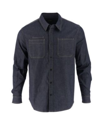 Мужская винтажная джинсовая рубашка Thorogood Big & Tall из эластичного денима с длинным рукавом и пуговицами