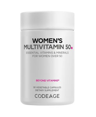 Codeage Women's Multivitamin 50 - Незаменимые витамины для женщин старше 50 лет, метилированная фолиевая кислота, магний, селен, витамин В6, В12, витамин D3, 30 цветных капсул.