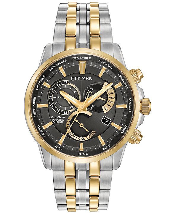 citizen chronograph men's two tone bracelet watch